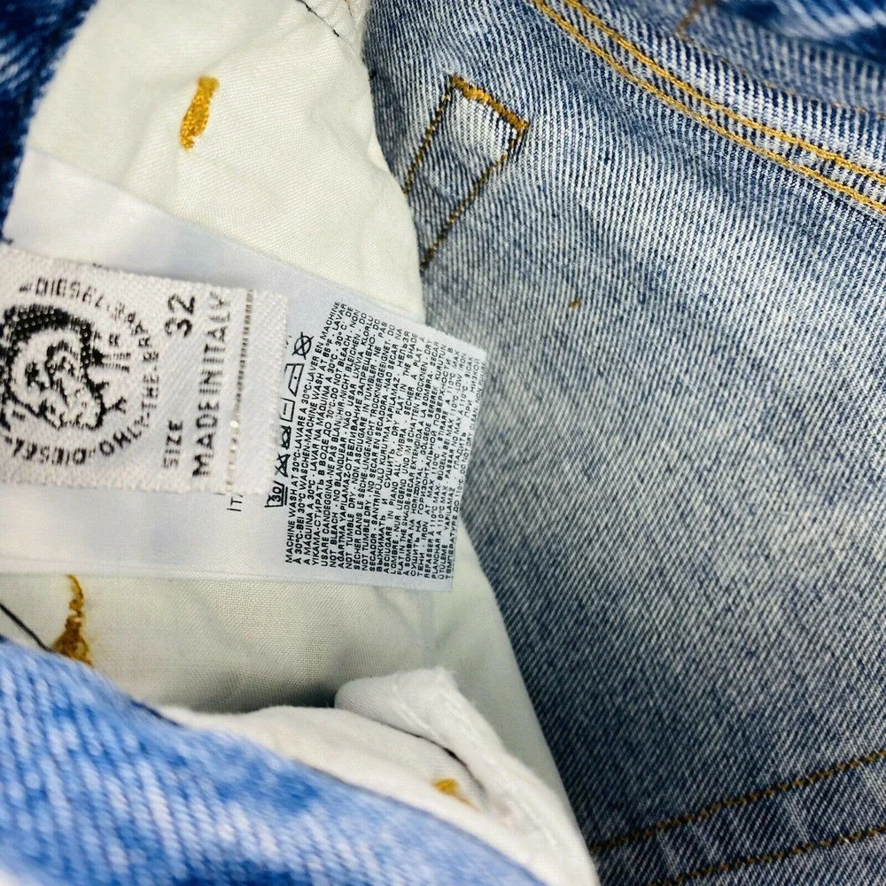 Diesel MHARKY Slim Skinny 0077V Mens Bleach Wash Jeans 32X30 NWT - Picture 3 of 5